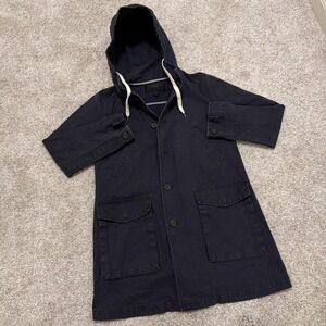 Vintage J.Crew Hooded Utility Jacket | Navy Blue | Small